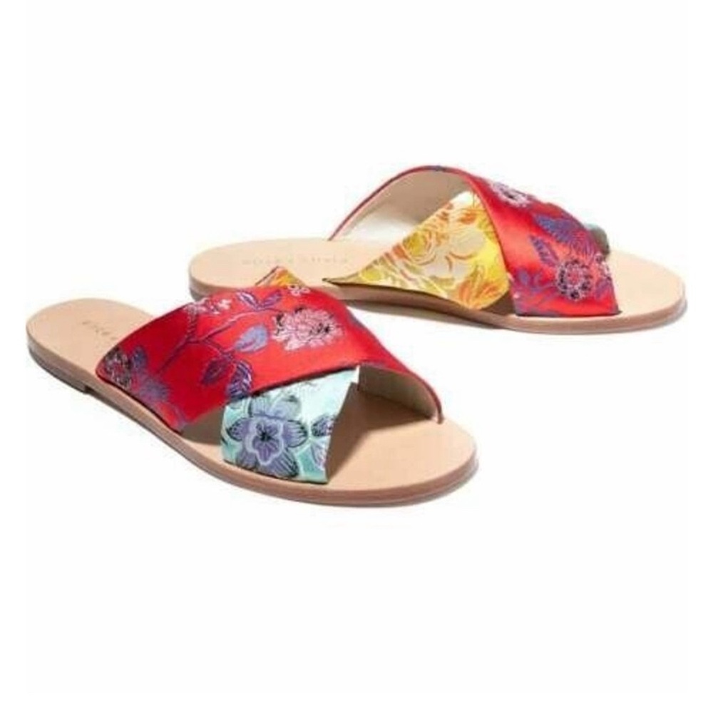 ALICE + OLIVIA  Harrieta Criss Cross Asian Slides Sandals Shoes Size 6.5 M